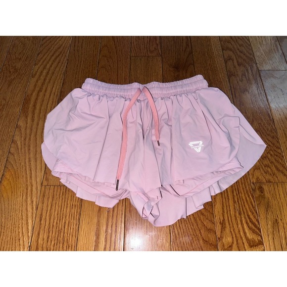 Women's LUOGONGZI Running Shorts Athletic Gym Workout Drawstring Pink S - Picture 1 of 6